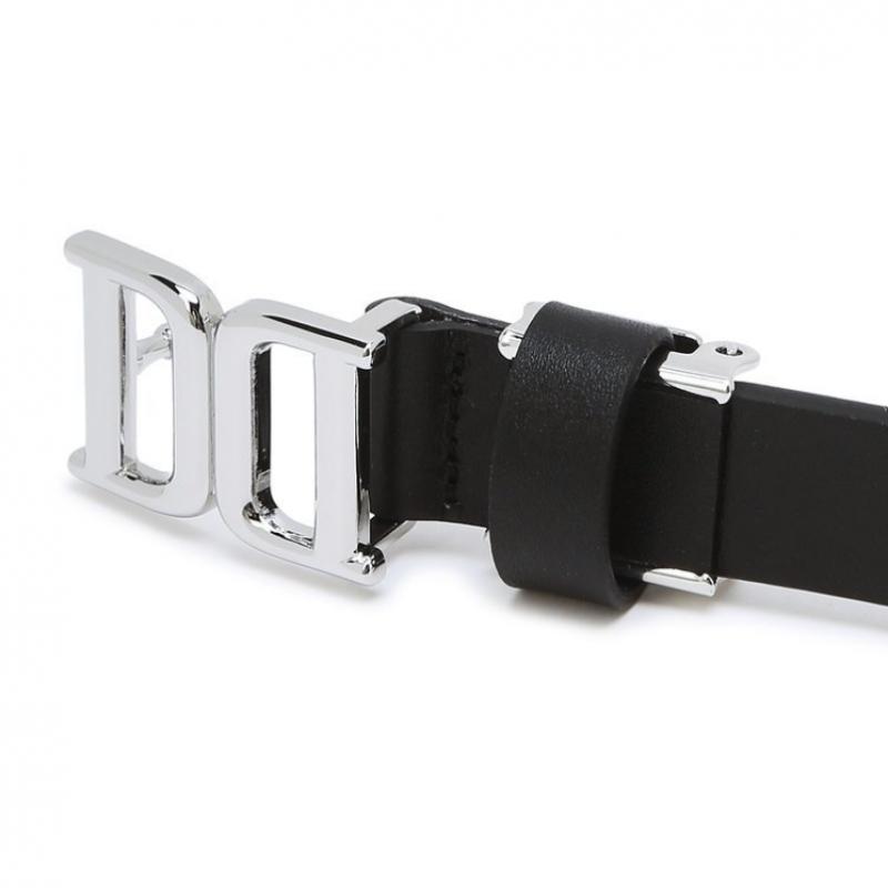 DakS Black Dd Silver Buckle Leather Women S Belt