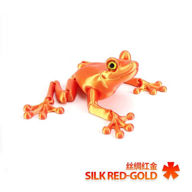 3D Printing Frog Figures Animal Toys Multi-joint Movable Fidget Toy Simulation Eyes for Home Accessories Room Decor Kids Gifts