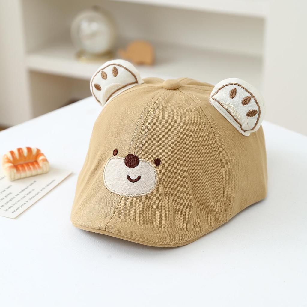Chapeau de Soleil Bébé Ours Printemps/Été - Casquette Beret Mignonne Dessinée pour Bébés et Tout-Petits
