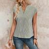 Womens Spring Tops V Neck Short Sleeve Blouse Summer Shirts for Women Casual Lightweight Womens Summer Shirts