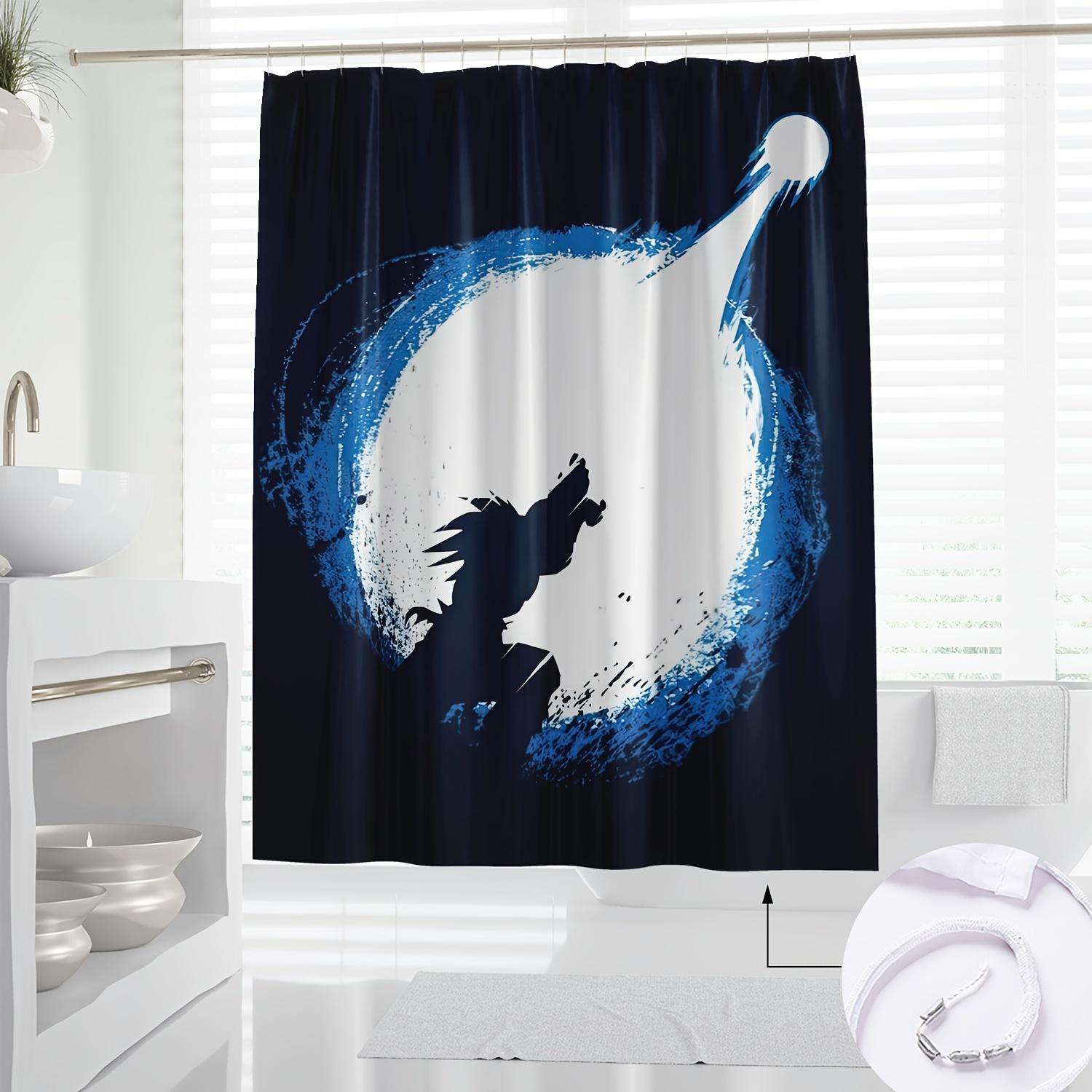 

Elegant Abstract Blue And Black Watercolor Design Waterproof Shower Curtain – Perfect For Adding A Modern Artistic Touch W60H190(CM)-1 Pcs