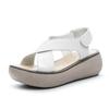 Fashion Fashion Summer Vintage Genuine Leather Flat Platform Sandals Women Hook And Loop Cross Strap Flat Outdoors Sandals size 34-40