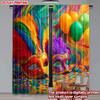 2D Flat Printing 2pcs Curtain Scene Curtains Carnival Masks and Balloons(1) Digital Printed Polyester Drapes Holiday Decorations