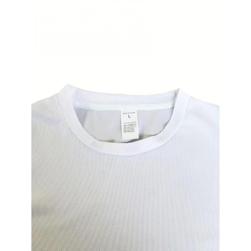 European Sizes Men's Korean-Style Solid Color Short-Sleeve T-Shirt - Round Neck Casual & Athletic Top, Breathable Suitable for Gym