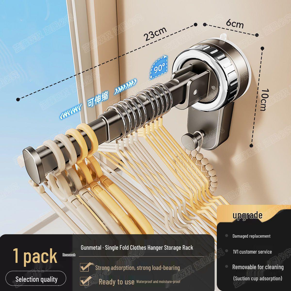 No-Drill Telescopic Wall-Mounted Clothes Drying Rack for Home Balcony