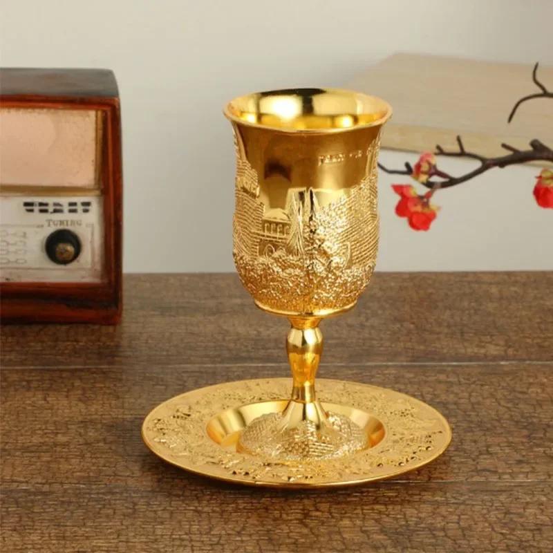 Silver Plated Kiddush Cup Nickel Plated Wine Cup With Saucer Je Shabbos Goblet Passover For Havdalah Passover Gift
