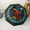 Ocean Mystery Glass pattern umbrella, portable and foldable design, 8 ribs, a casual accessory for Halloween, Christmas, and birthday gifts.