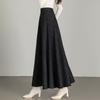 New Woolen Plaid Skirt for Women Mid-length Autumn and Winter Slimming High-waisted A-line Skirt Casual Long Skirt