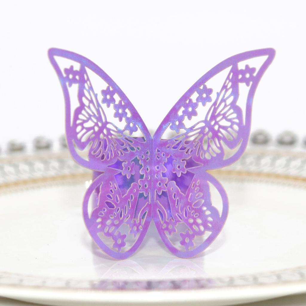 50Pcs Butterfly Napkin Rings Wedding Birthday Christmas Home Dinner Table Decoration Napkin Rings Holders Party Supplies Favors