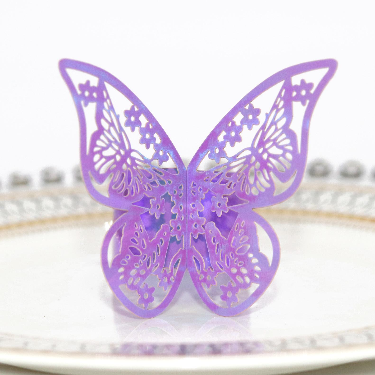 

50Pcs Butterfly Napkin Rings Wedding Birthday Christmas Household Dinner Table Decoration Napkin Rings Holders Party Supplies Favors