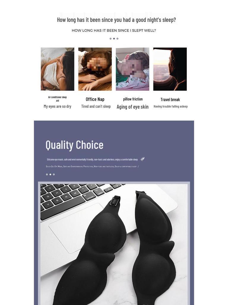Comfortable 3D Light-Blocking Silicone Eye Mask for Odorless Sleep and Eye Protection
