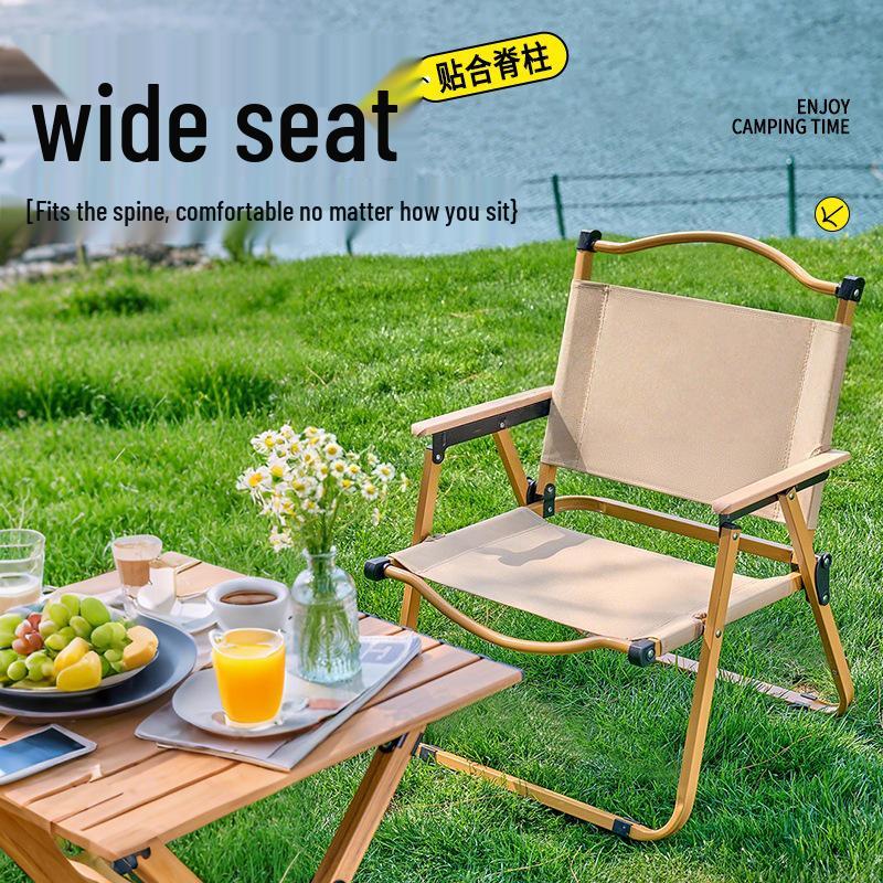 Portable Folding Outdoor Picnic & Camping Chair with Fishing Stool