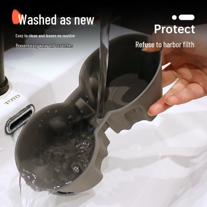 Tesla Model Y/3 Refreshed Center Console Cup Holder Silicone Cover & Coaster Accessory.