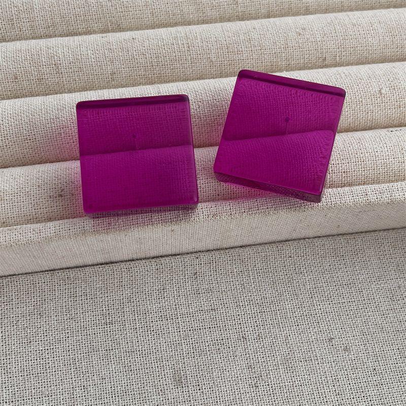 

Классические Модные Акриловые Трехмерные Квадратные Серьги-пусеты Женские Летние Цветные Дофаминовые Изящные Личностные Серьги Подвески Purple