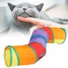 S Shaped Foldable Tunnel Cat Kitty Training Interactive Rainbow Color Tube Pet Toy