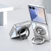 Magnetic Ring Holder Kickstand Protective Phone Cover for Samsung Galaxy Z Flip 7 Shockproof Hybrid TPU PC Transparent Back Case