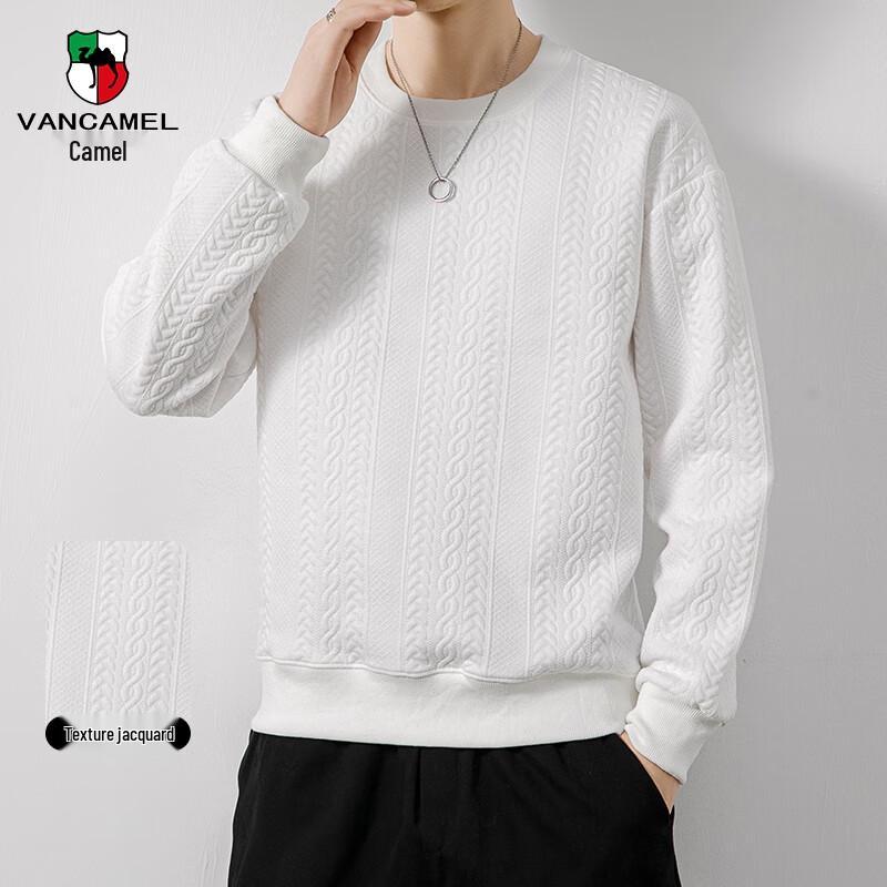 VANCAMEL Men s Textured Jacquard Crewneck Sweatshirt L