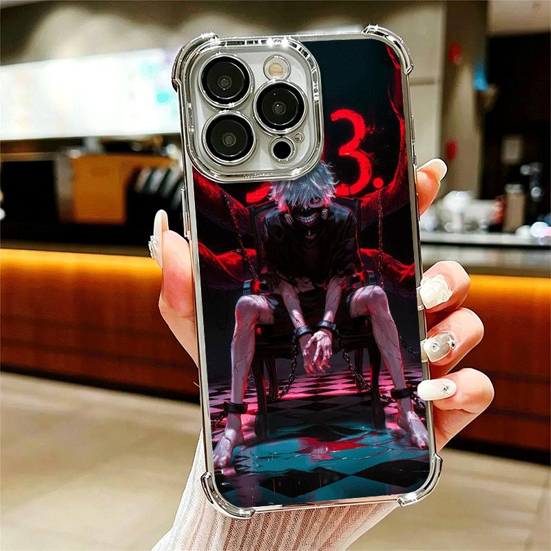 

G-Ghouls Kaneki Ken Soft Phone Case For iPhone 15 16 17 Air 14 Pro Max 16E Plus 13 12 Mini Plating Anti-Fall Fundas iPhone 13 Pro