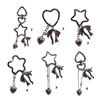 Heart Star Bowknot Charm Keychains Sweet Lovely Pendant Hangings Ornament Keyring Backpack Decoration for Women Girls
