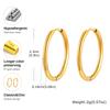 Vnox Simple Thin Stainless Steel Earrings For Women Girls, 13-23mm 18K Gold Plated Huggies, Non-allergic Jewelry 1.6mm Wire