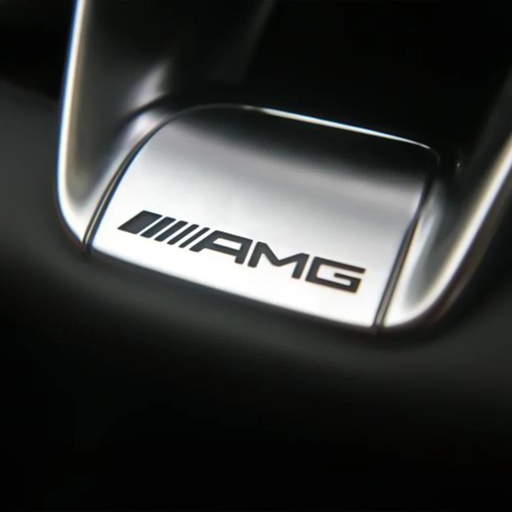 ABS Logo AMG Emblem Auto Lenkrad Aufkleber Für Mercedes Benz AMG W203 W204 W205 W176 W211 W212 W213 GLA GLC Auto Zubehör