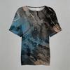 Women Short Sleeve Henley Button Neck Shirt Linen Cotton Blend Casual Chest Pocket Printed Top