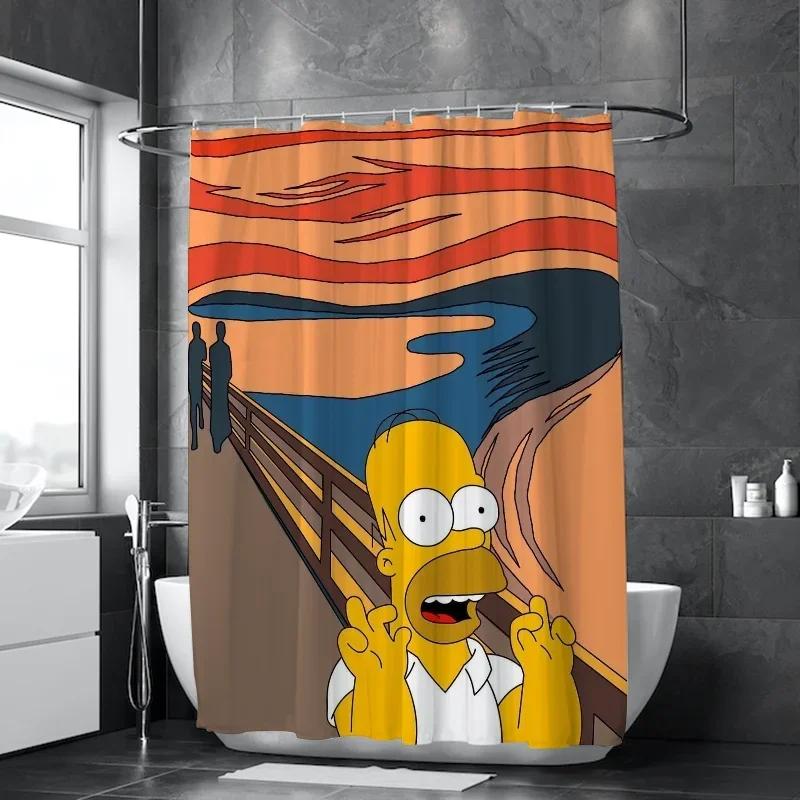 PO01 Shower Curtains for Bathroom Accessories Simpsones Waterproof Shower Curtain Bath Bedrooms the Home Fabric Shade Opaque Pr