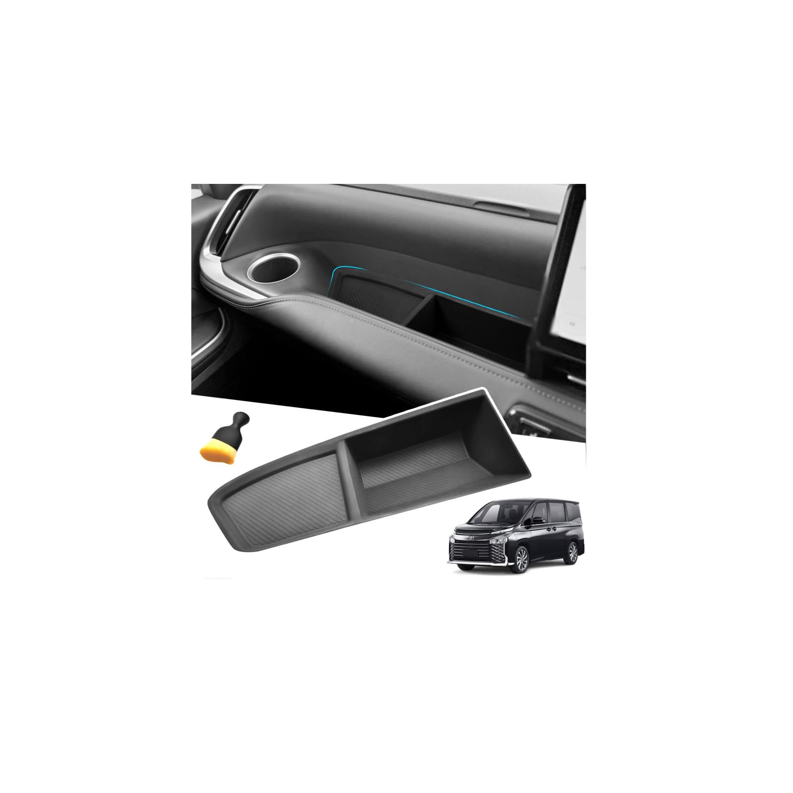 

Toyota 90 Series Passenger Side Open Tray Mat Piece Brush Rubber Organizes Small Easy to and Provides Soundproofing Voxy 90 Accessories VOXY NOAH 90 чёрный