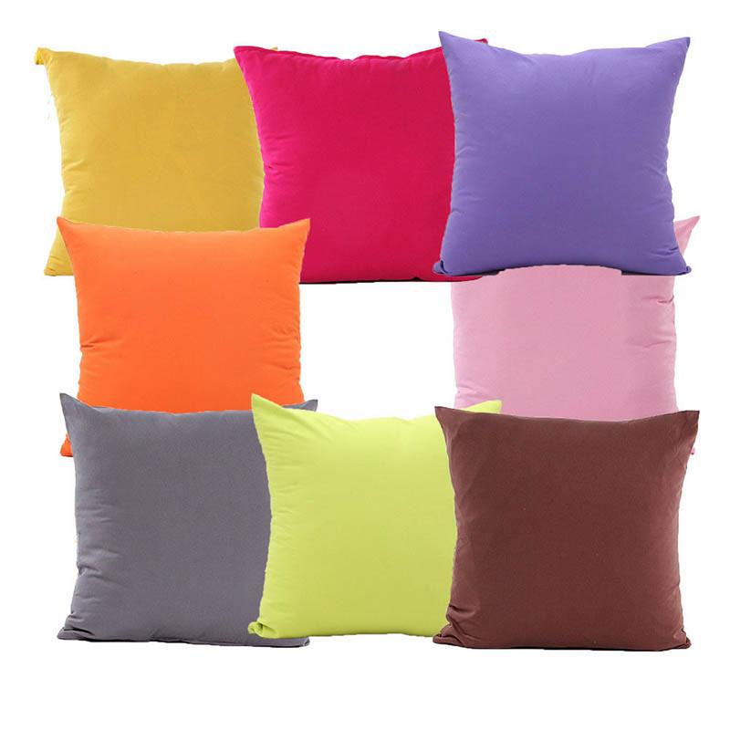 Color Cushion Solid Cover Pillow Case Cotton Blend 40x40 45x45 50x50 Color 12