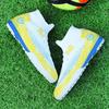 Men's Football Boots Rubber Soft Sole Short-nailed Artificial Turf Leather Youth Kids Football Boots