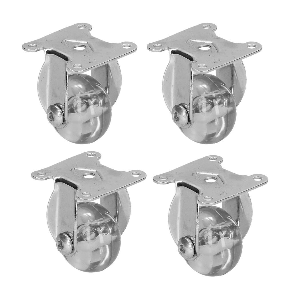 4pcs Industrial Casters Set Heavy Duty Caster Wheels Transparent Rolling Casters Accessory