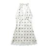Kaslead New Arrival Women's Clothing Fashion Style Fashion Polka Dot Lace Lace Satin Sling Dress