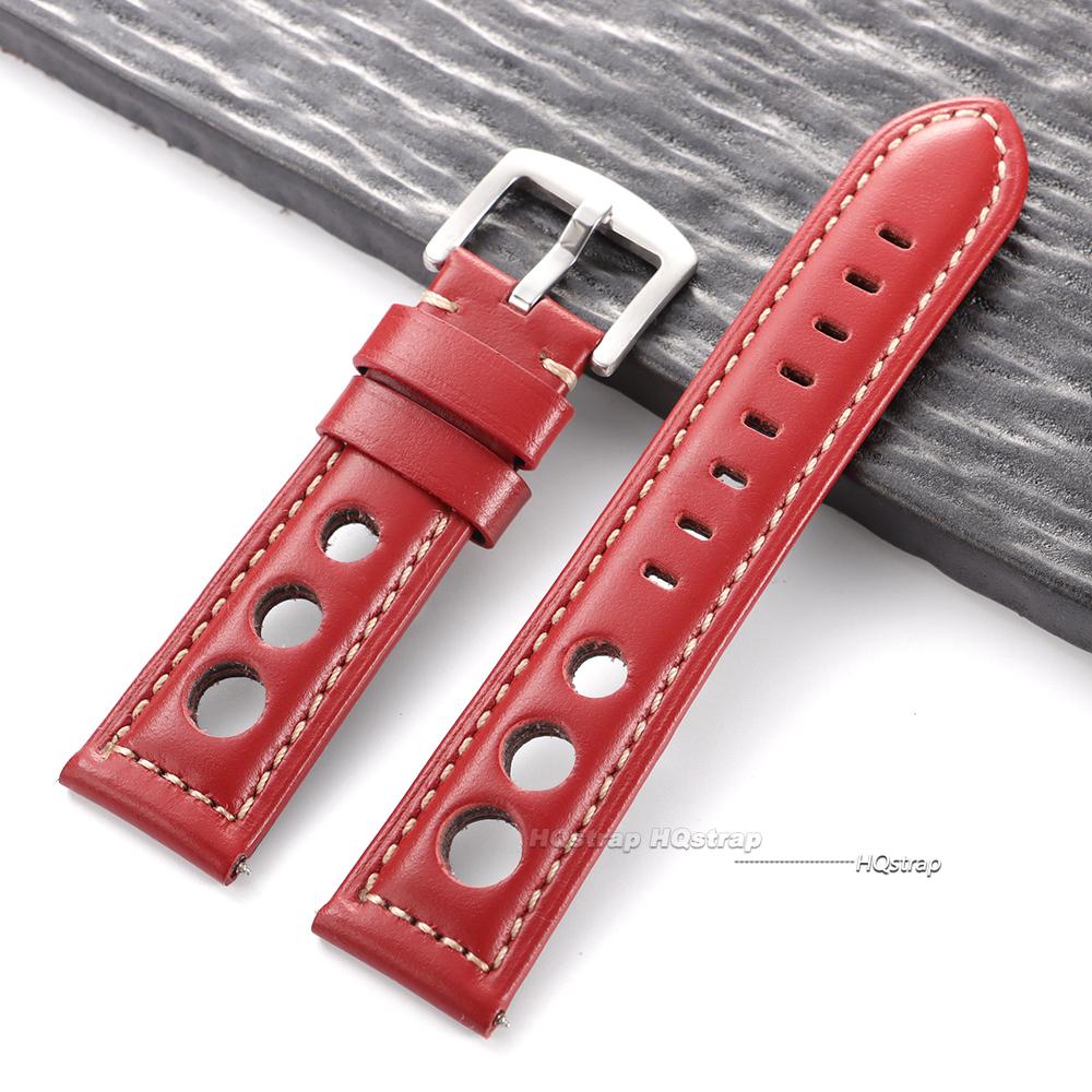 

Cowhide Watch Strap Vintage Genuine Leather 20mm 22mm 24mm 26mm Watchband Women Men Watch Band for Seiko Belt with Pin Buckle 20mm красный