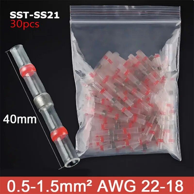 30 pièces Tube thermorétractable Terminal à anneau à souder Isolation étanche Terminal de câblage Raccordement de fils Thermorétractable Terminal rapide