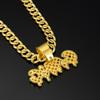 Herren Iced Out Blasenbuchstaben GANG Anhänger Zinklegierung Kristall & Strass Cuban Chain Trendiger Party Streetwear Schmuck