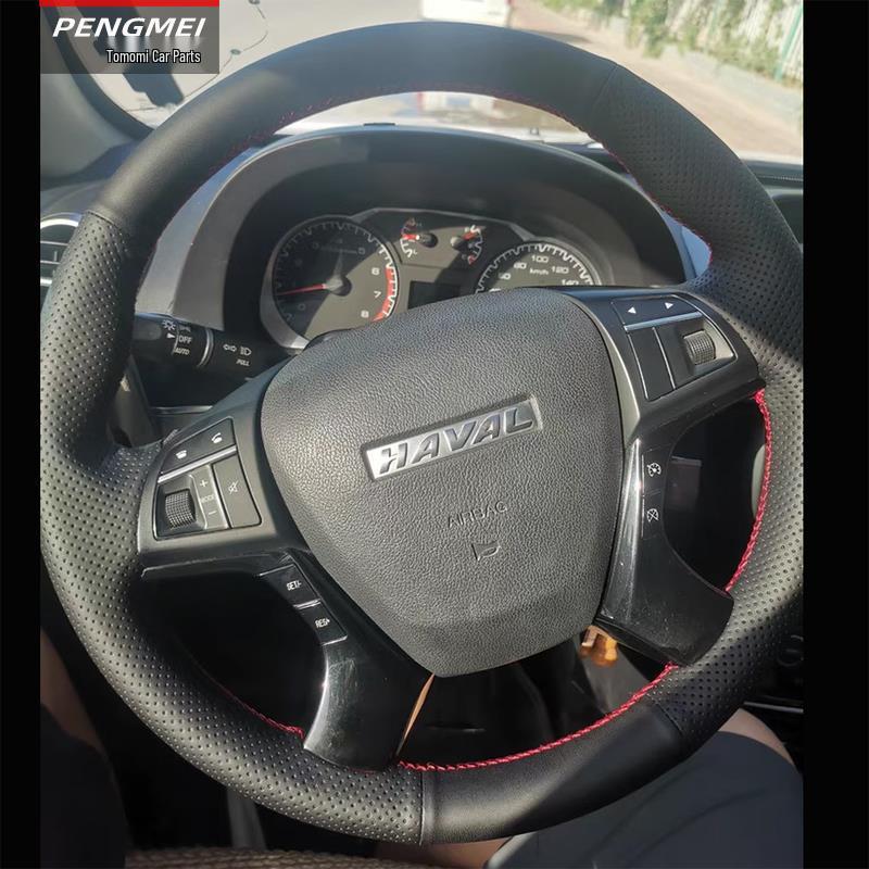 2016-2022 Great Wall Haval H8/H9/H5 Genuine Leather Hand-Stitched Steering Wheel Cover - Full Coverage