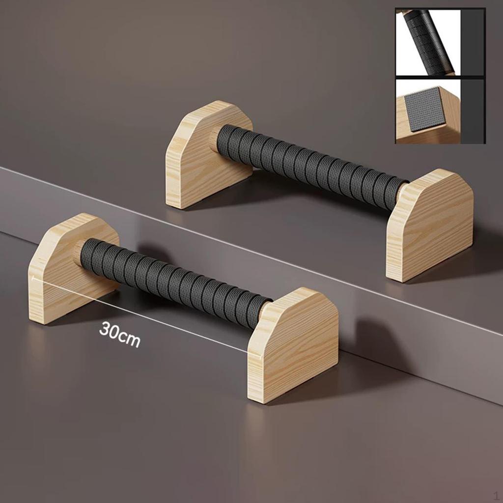 2 kusy Push up tyče Paraletky Stojky Madla Dřevěné pro Muže Ženy Podlaha