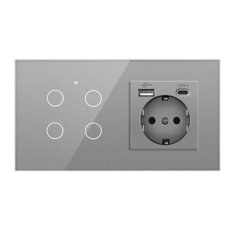 European Standard WIFI Smart Switch: Single Round Tempered Glass Voice & APP-Controlled Panel.
