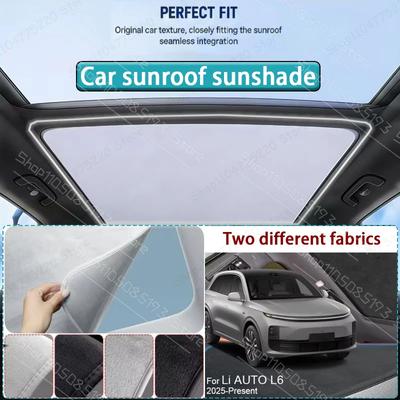 For LI AUTO L6 2025-Present Car Sunroof Sunshade Heat Insulation UV Protection Electrostatic Suede Skylight Cover