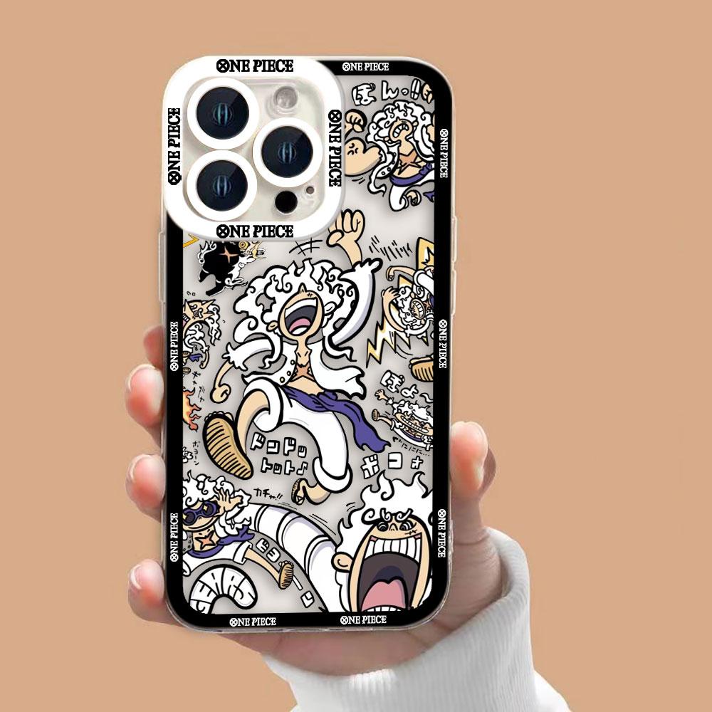 One P-Piece Gear 5 Luffy Zoro Clear Phone Case For Samsung A02 A03 A04 A05 A05S A06 A7 A10 A12 A13 A14 A15 A16 NOTE 10 20 Case
