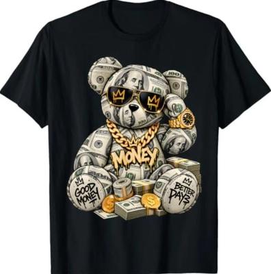 Money Bear Luxury Cash Street Style Wealth Art T-Shirt