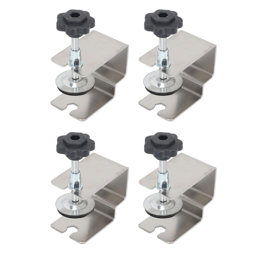 4Pcs Drawer Panel Fixing Clamp Stainless Steel Bow Shaped Drawer Front Installation Clamp