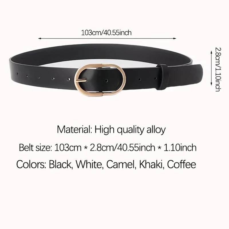 1pcs Women's Belt Fashion Classic Buckle PU Leather Belt Versatile Casual Golden Needle Buckle - Pair with Jeans, Pants, Dress