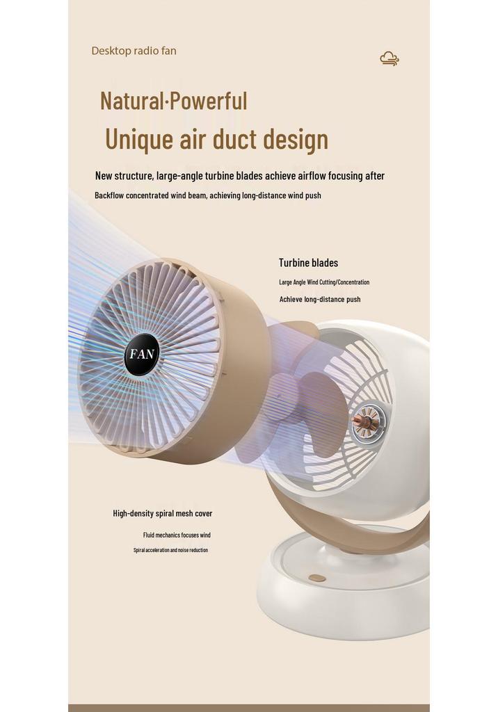 Portable Electric Fan for Home, Office, and Dorm - Powerful Air Circulation, Desktop Design
