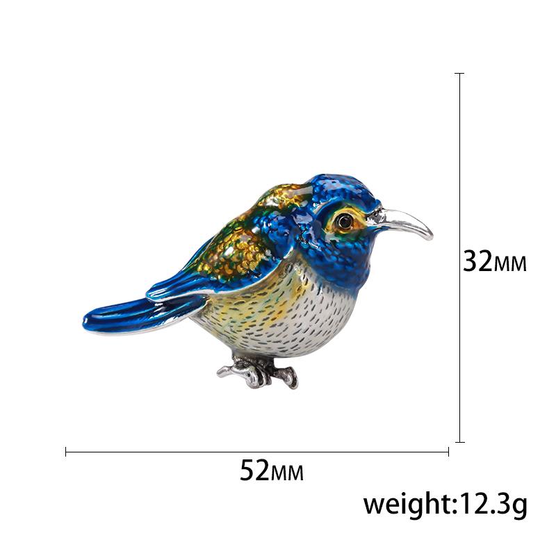 Enamel Bird Brooch for Women Unisex Rhinestone Swallow Pin Sparrow Badge Banquet Party Backpack Gifts Jewelry Accessories