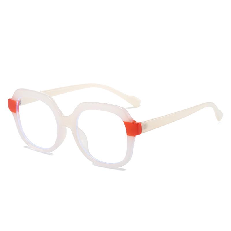 Big Frame Round Double Color Optical Glasses Frames Women Tr90 Anti-Blue Light Spectacle Fashion Clear Lens Computer Eyeglasses