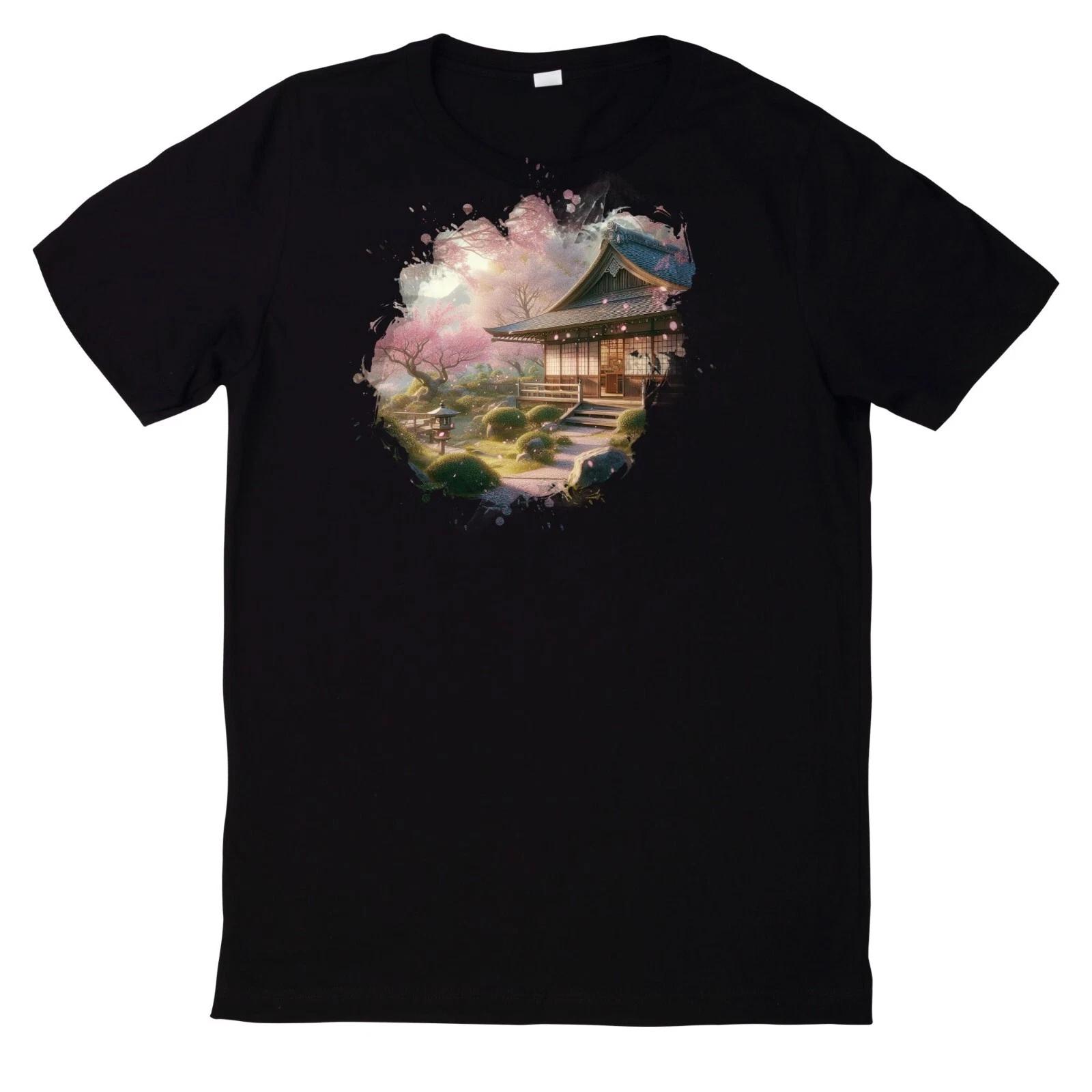 T-Shirt Aquarell ruhige Kirschblüten Welt Motiv M
