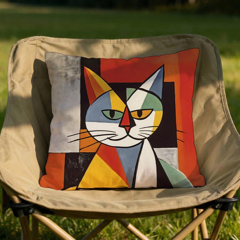 Classic Picasso Cat Oil Cushion Cover Soft Reversible Durable Pillow Cover MultiScene Use for Home Car Daily Comfort