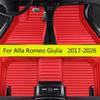 Car Floor Mats For Alfa Romeo Giulia 2017 2018      2024 2025 2026 Auto Foot Matts Rugs Leather Carpet Pads