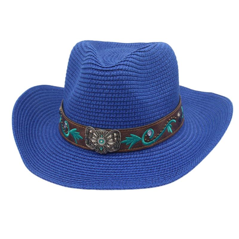 Adjusting Soft Denim Straw Hat Ethnic Style Big-brimmed Top Hat New Men's and Women's Outdoor Sun Hat